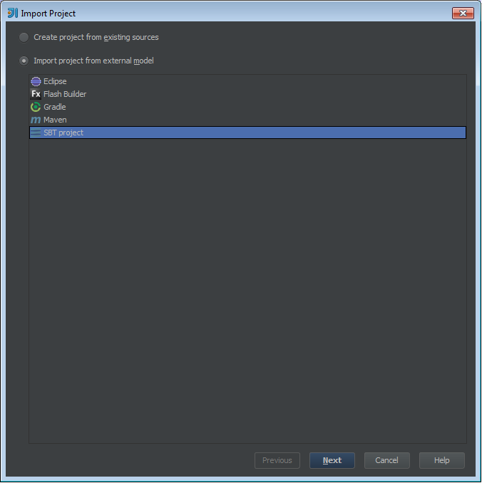 IntelliJ import SBT project